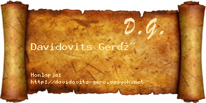 Davidovits Gerő névjegykártya